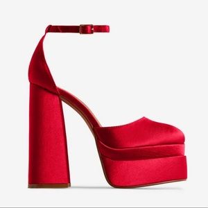 Elegant Red Platform Heels